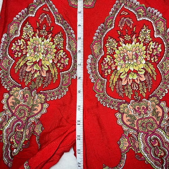 Anthropologie Manon Pants Red Paisley Size 0 - Picture 7 of 9